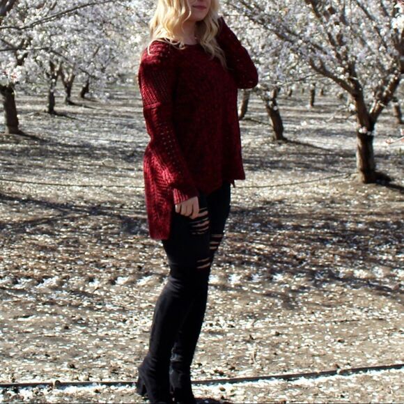 ✨ Express Marled Open Stitch Tunic Sweater✨ - Picture 7 of 8